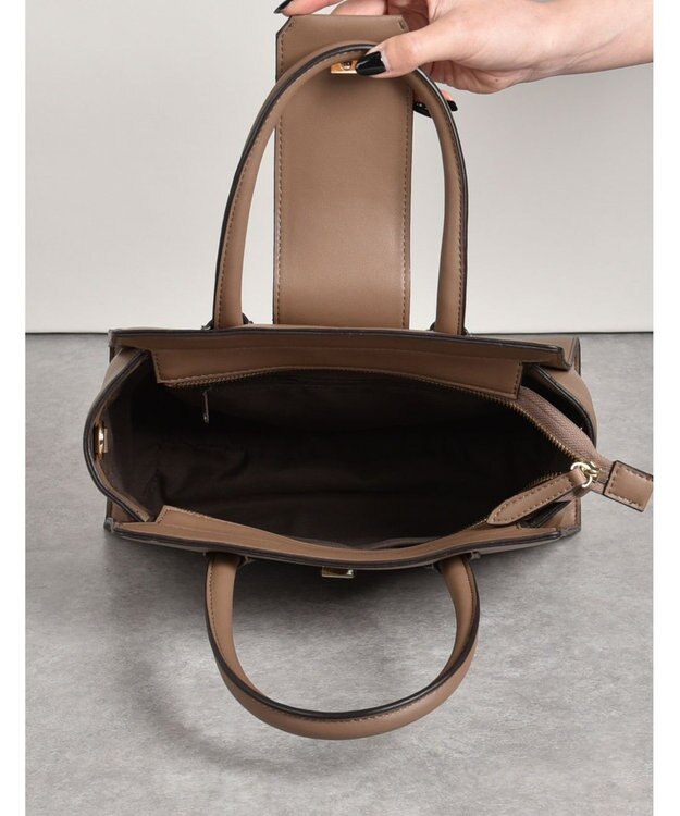 LA BAGAGERIE 【MONICA】ベルテッド2WAYハンドバッグ グレージュ