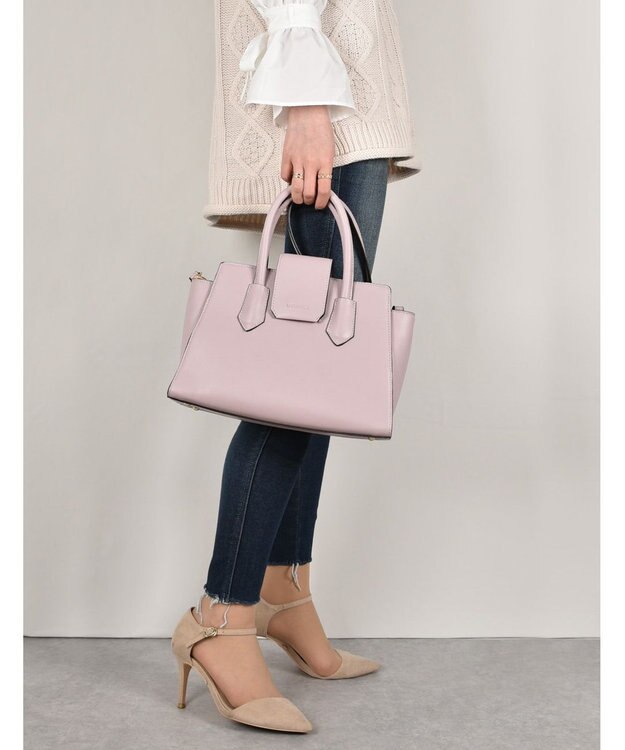 LA BAGAGERIE 【MONICA】ベルテッド2WAYハンドバッグ ピンク