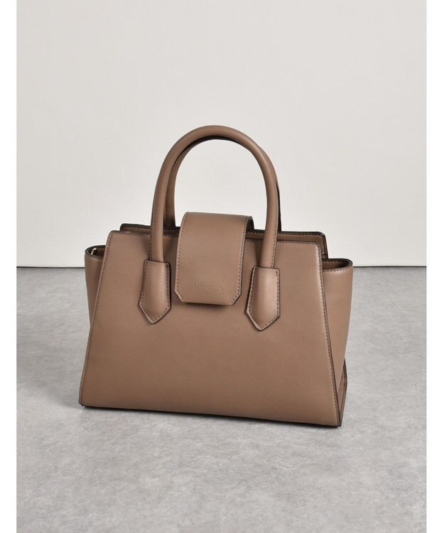 LA BAGAGERIE 【MONICA】ベルテッド2WAYハンドバッグ グレージュ