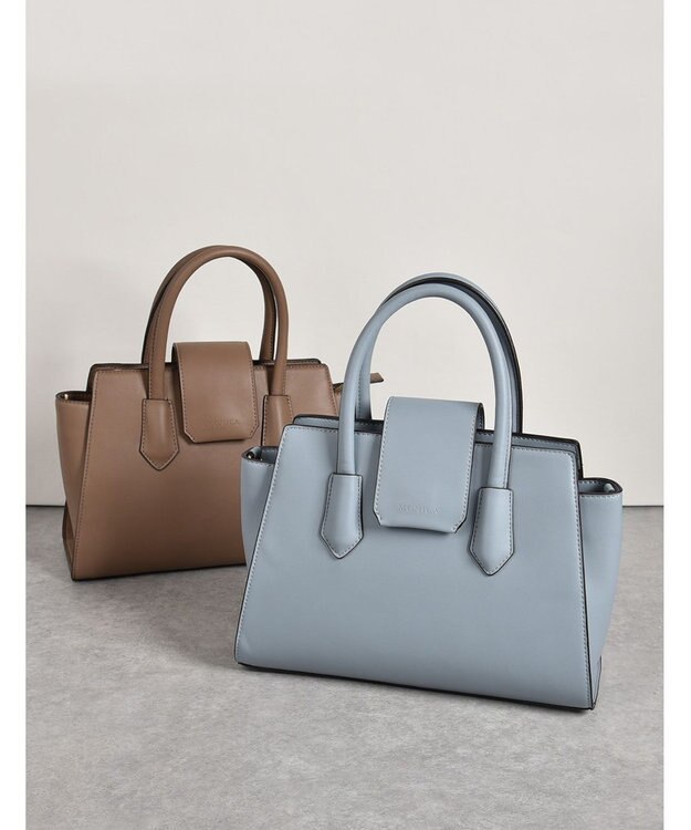 LA BAGAGERIE 【MONICA】ベルテッド2WAYハンドバッグ グレージュ