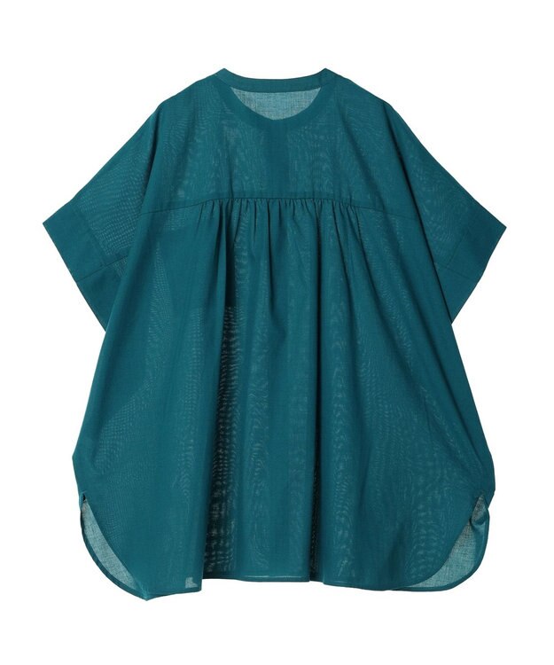 Green Parks 綿麻混ポンチョ風シャツ Blue Green