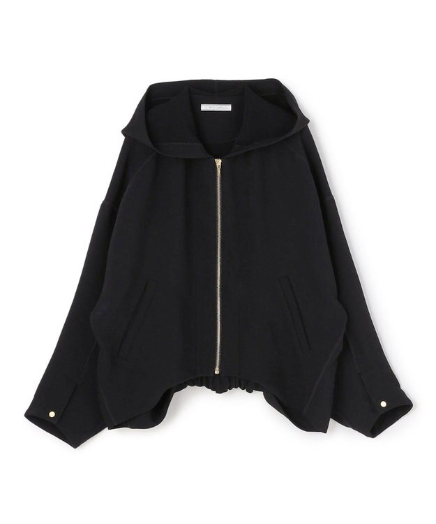 BEIGE， BROOM / スウェット風コンパクトライトパーカー Black