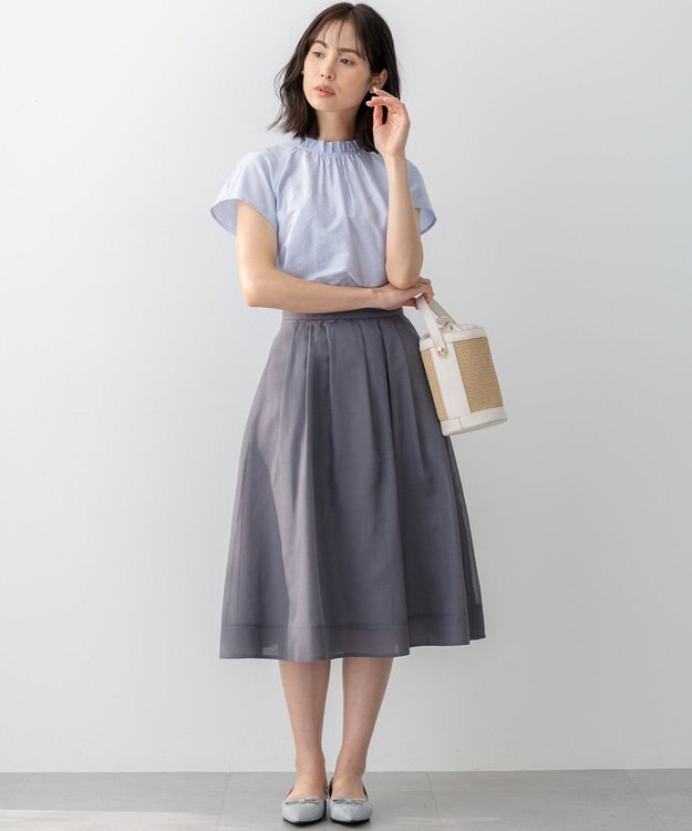 組曲 カールマイヤーハイネック ブラウス サックスブルー系1