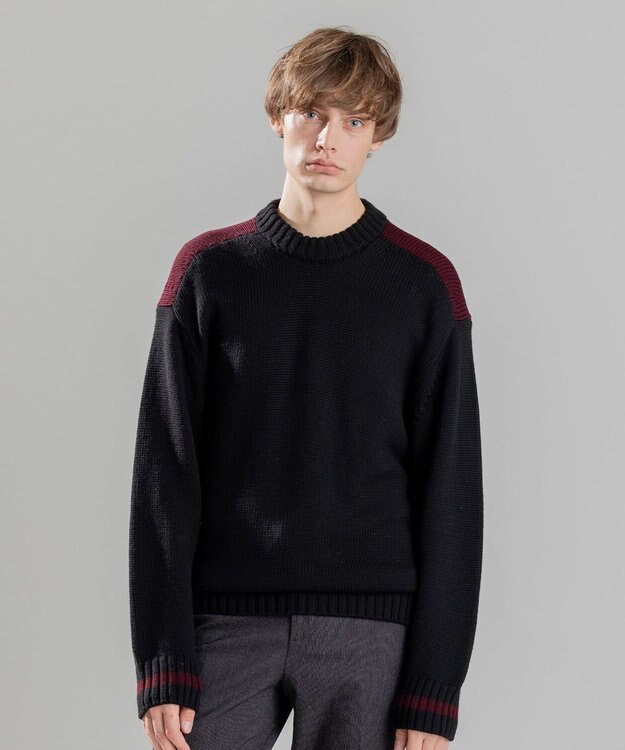 JOSEPH HOMME ラーナヴァージンメリノ　クルーネックニット ブラック系