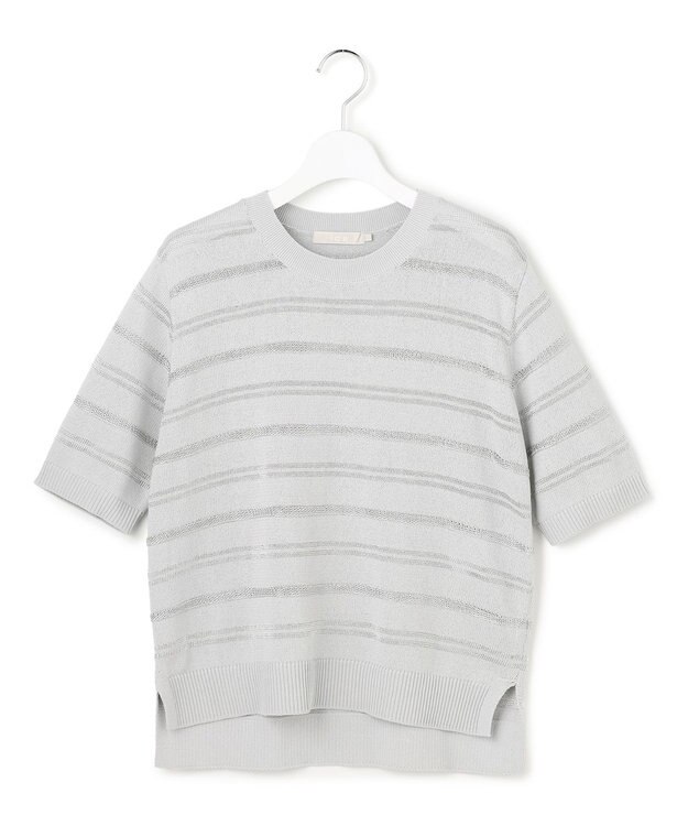 ICB L ルレックスパターン ニットプルオーバー シルバー