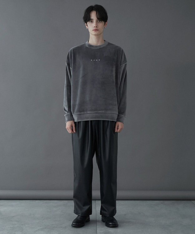 WEGO 【ユニセックス着用ITEM】マイクロシャギーワンポイントプルオーバー ダークグレー