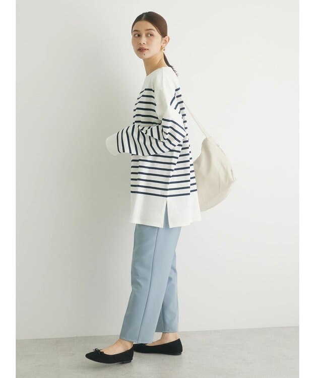 Green Parks きれいシルエットパンツ Sax