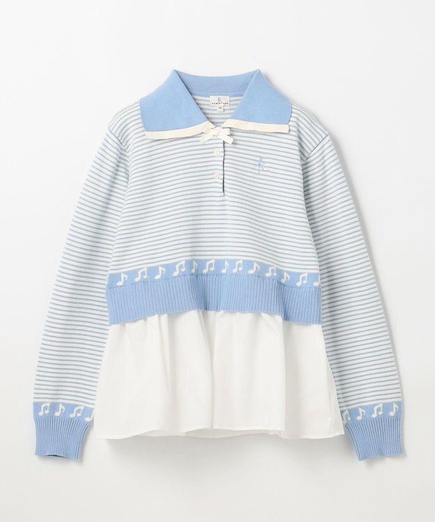 組曲 KIDS 【150-160㎝】ハーモニー ボーダートップス サックスブルー