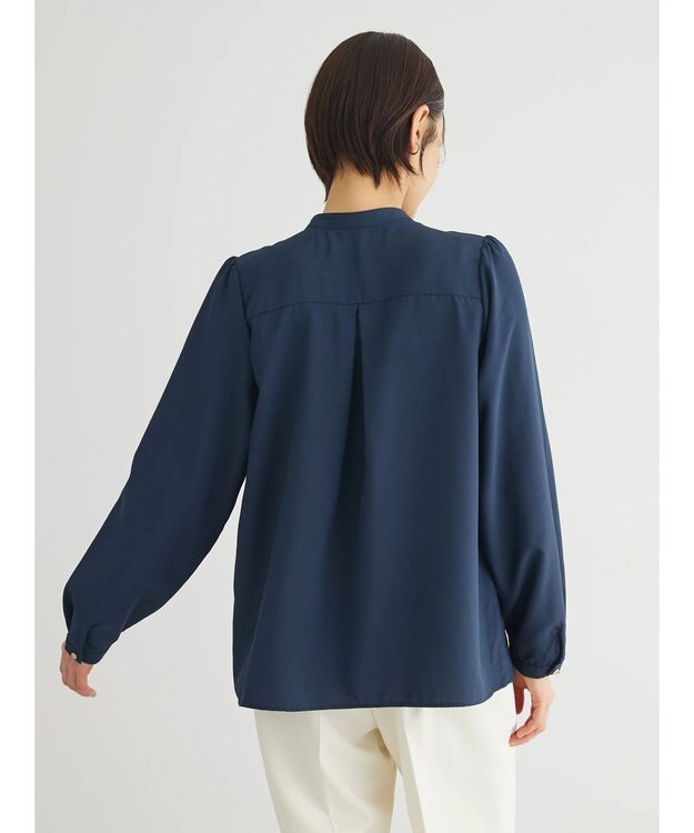 Green Parks ＢＰ　ケア楽　ポイント釦ブラウス Navy