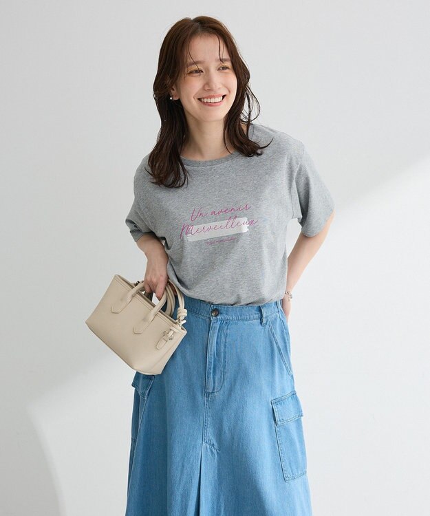 Green Parks 【適ON】箔プリントロゴＴシャツ Gray Mixture