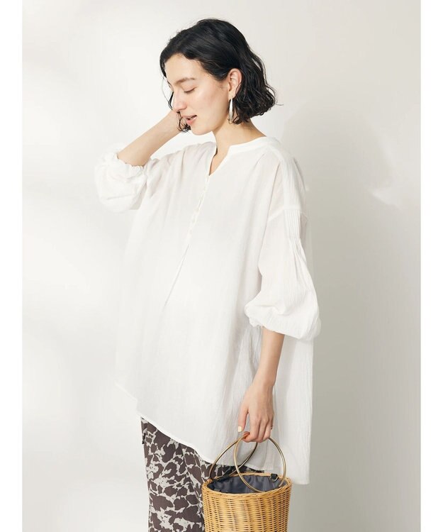 CRAFT STANDARD BOUTIQUE ジョーゼットスキッパーシャツ Off White