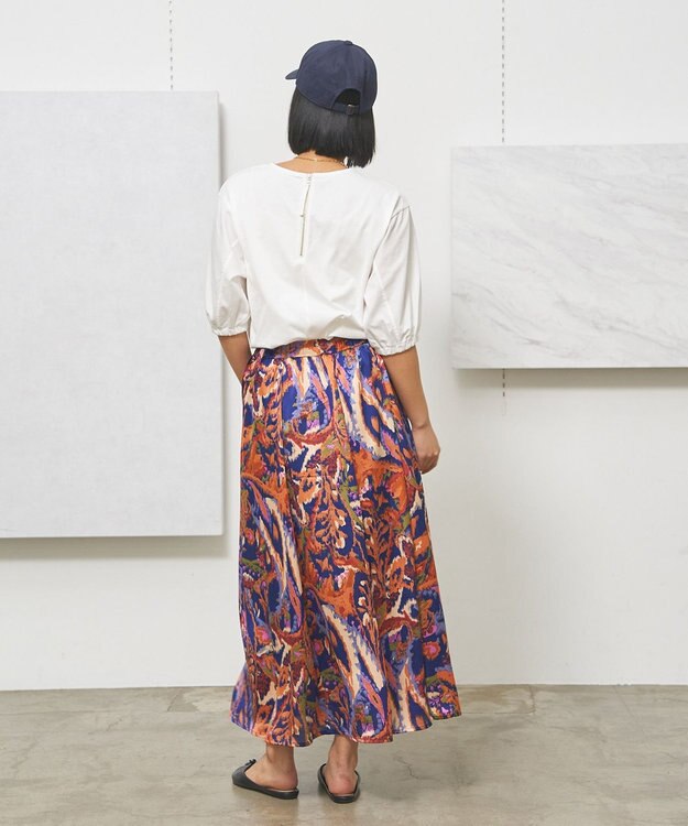 J.PRESS YORK STREET 【WOMEN】ツイストスリーブジャージ プルオーバー ホワイト系