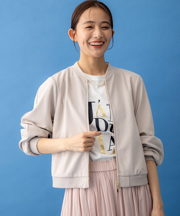 組曲 【ご好評につき追加生産！】ジョーゼットジャージー ブルゾン ベージュ系