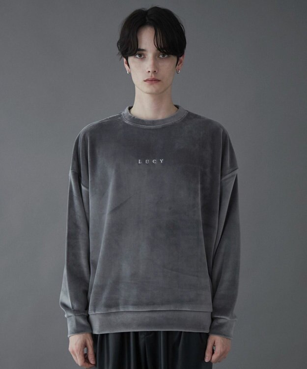 WEGO 【ユニセックス着用ITEM】マイクロシャギーワンポイントプルオーバー ダークグレー