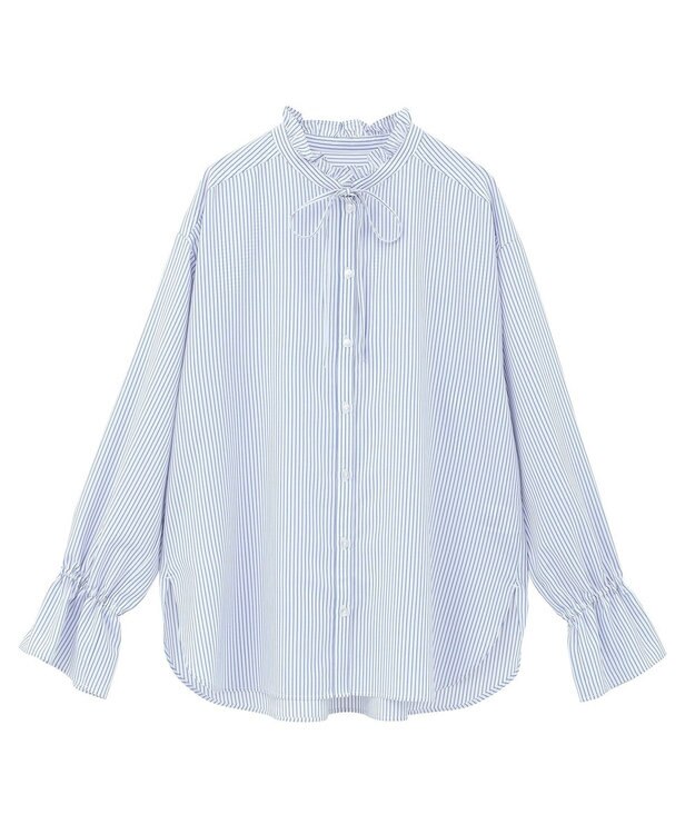 Green Parks フリルカラーインナーシャツ Stripe