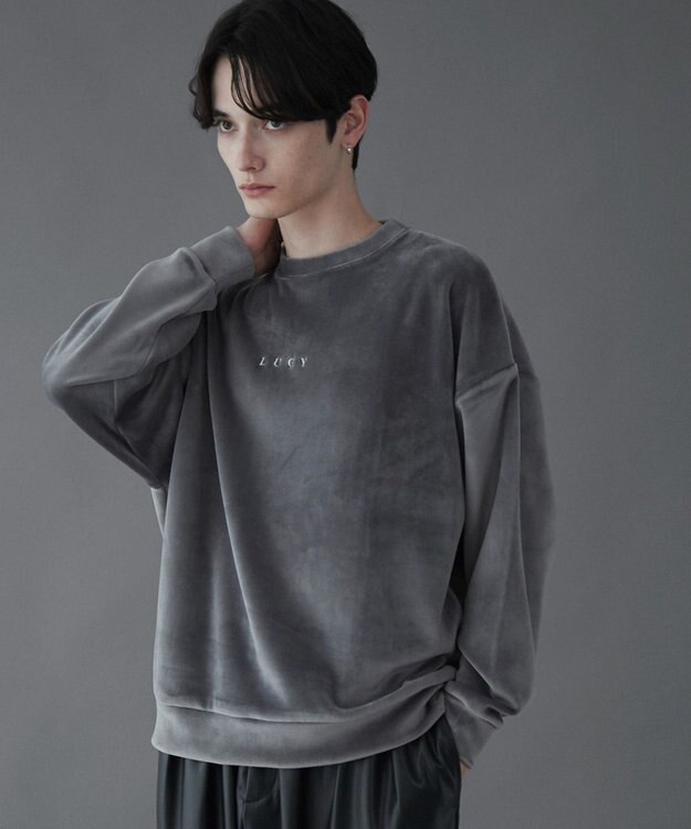 WEGO 【ユニセックス着用ITEM】マイクロシャギーワンポイントプルオーバー ダークグレー