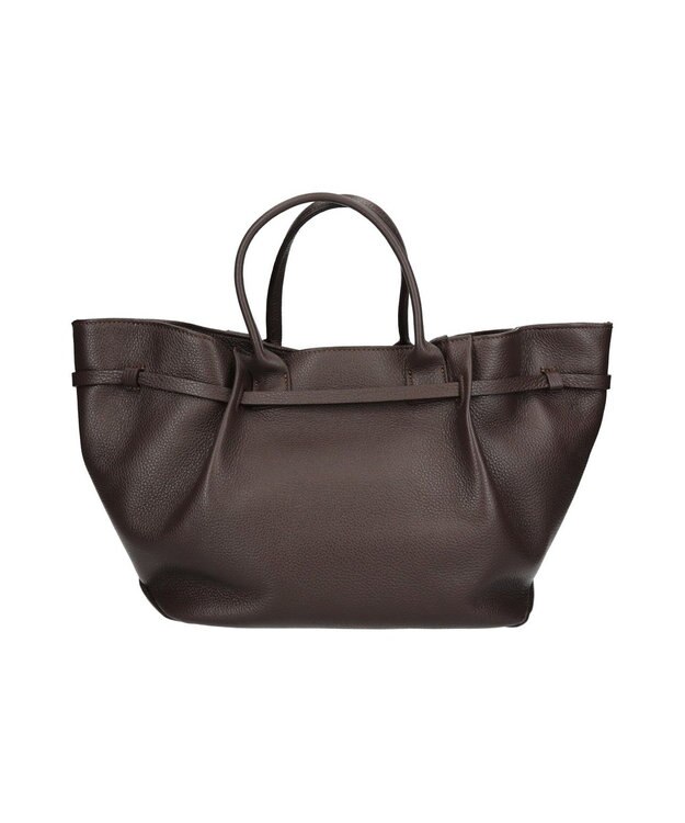 INTER-CHAUSSURES 【CHRISTIAN VILLA】シュリンクレザーハンドバッグ ダークブラウン