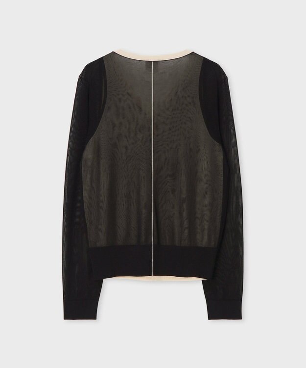 Paul Smith シアーレイヤード 長袖カーディガン ブラック