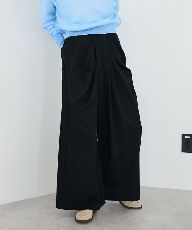 CRAFT STANDARD BOUTIQUE フロントタックドレープワイドパンツ Black
