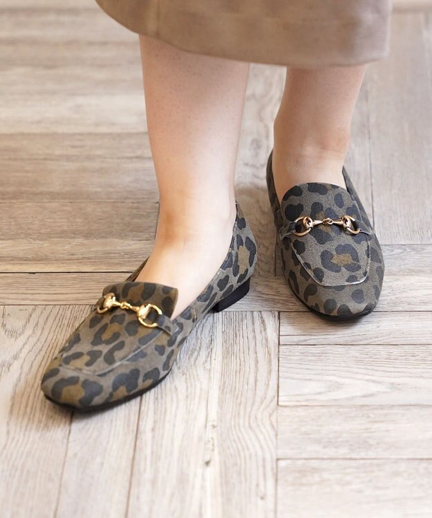 Pointer 日本製 国産牛革ビット付きローファー カーキヒョウ