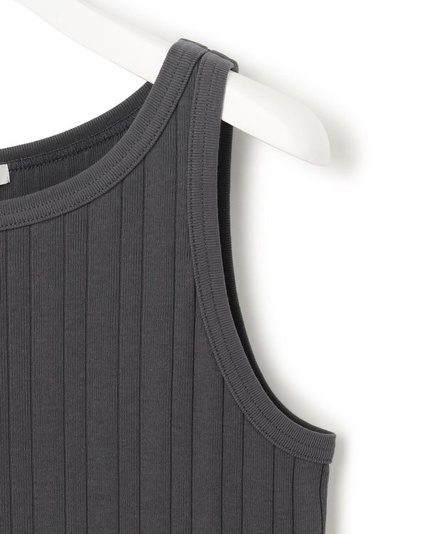 23区 S 【SLOW/洗える】ランダムリブフライス タンクトップ カットソー グレー系