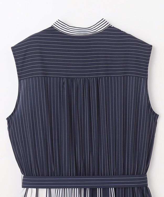 GRACE CONTINENTAL ストライププリントワンピース ネイビー