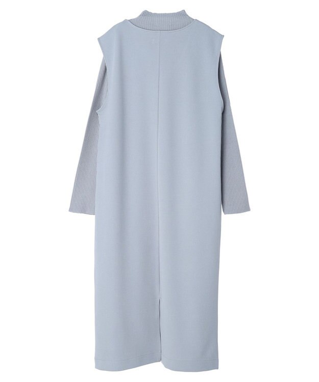 earth music&ecology ＳＥＴ２点Ｖネックジャンスカ＋ハイネックニット Gray