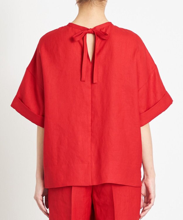 NAVE 【ReNAVE　洗える】スラブツイルブラウス レッド系