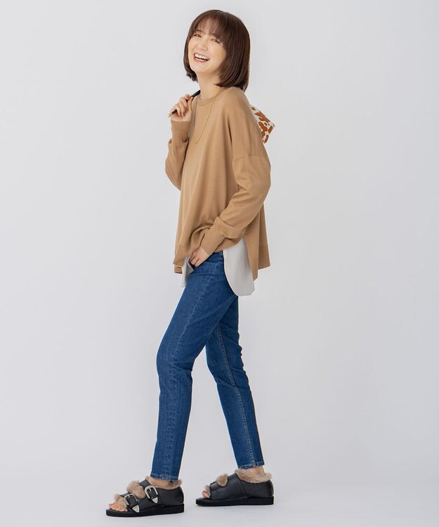 23区 【12色展開/新色追加】ウーステッドウール ビッグシルエット ニット [WEB限定]キャメル系