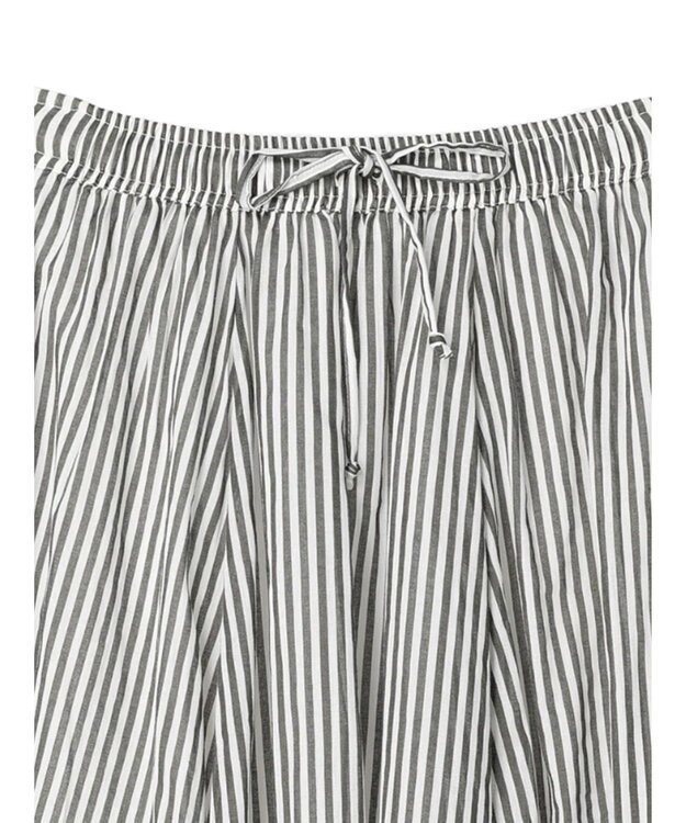 Green Parks インド綿　ふんわりボイルロングスカート Stripe