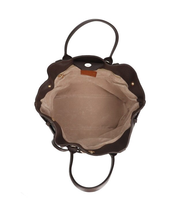 INTER-CHAUSSURES 【CHRISTIAN VILLA】シュリンクレザーハンドバッグ ダークブラウン