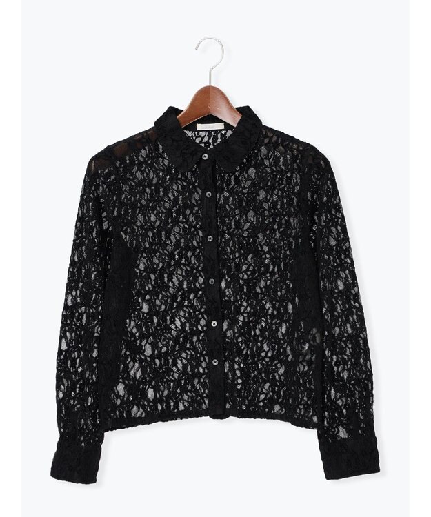 Te chichi 起毛レースシャツ ブラック