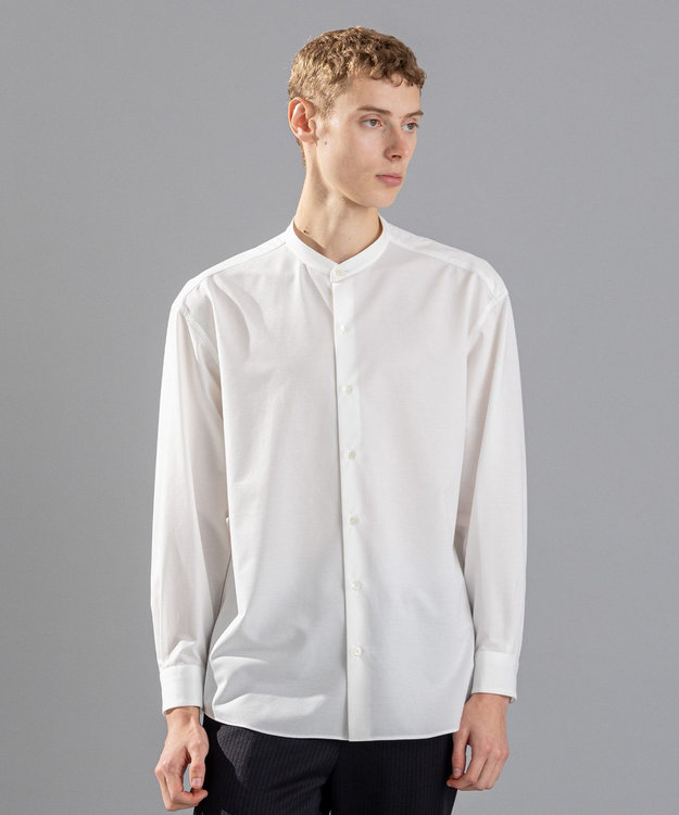 JOSEPH HOMME コンフォートクリアオックス　バンドカラーシャツ ホワイト系