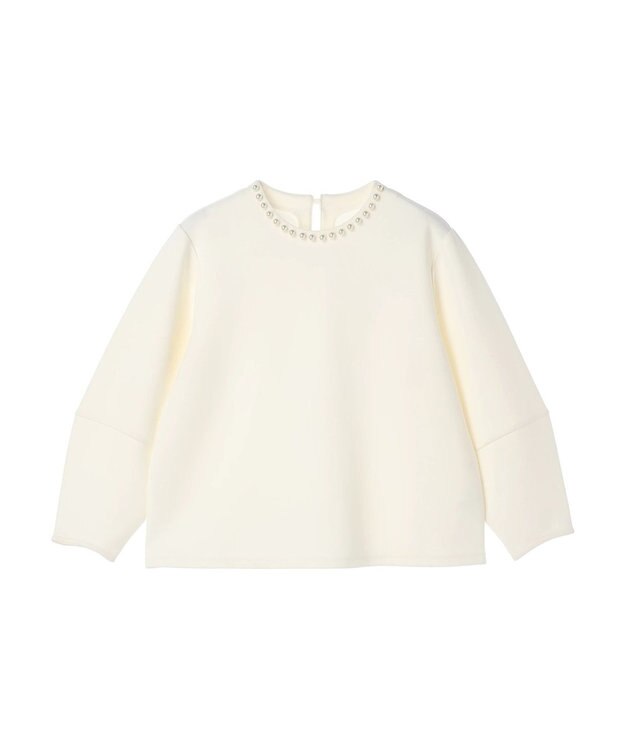 Green Parks パール付ポンチカットプルオーバー Off White