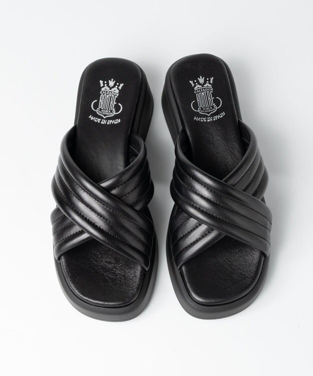 BONTRE 【BONTRE/ボントレ】パフィーステッチクロスサンダル/40351-US ブラック