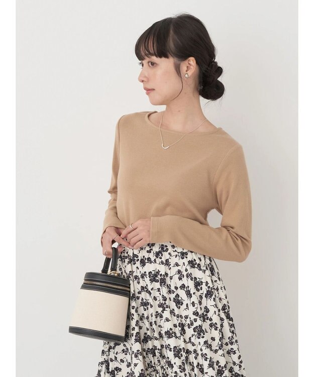 earth music&ecology 細リブＴＥＥ Beige