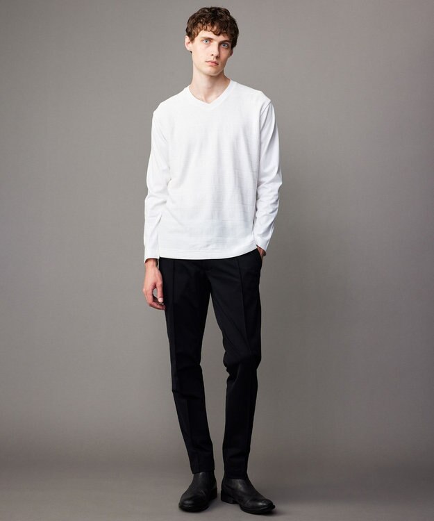 JOSEPH ABBOUD 【キングサイズ・2WAYストレッチ/洗える/JAPANファブリック/きれいめ】ストレッチ コンパクトジャージー パンツ ブラック系