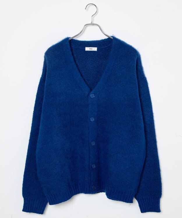 WEGO モヘアライクBIGカーディガン ブルー