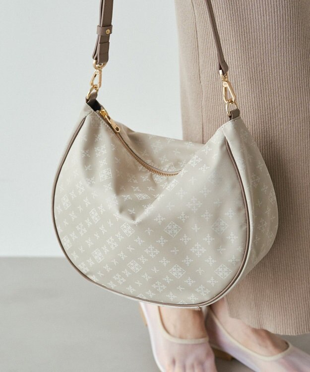 russet ナイロンジャガード2WAYショルダーバッグ(CE-1620) Ecru