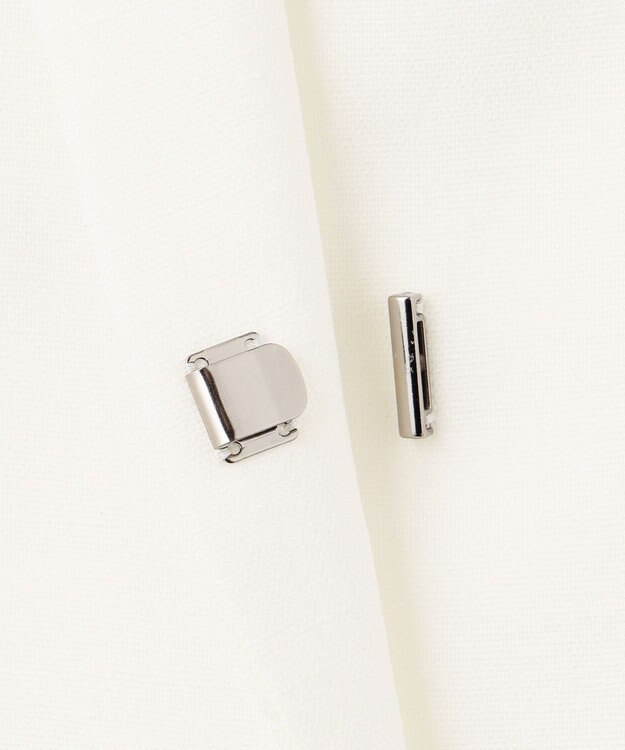 23区 【セットアップ対応/防シワ性/洗える】アイアスマットストレッチ ノーカラー ジャケット ホワイト系