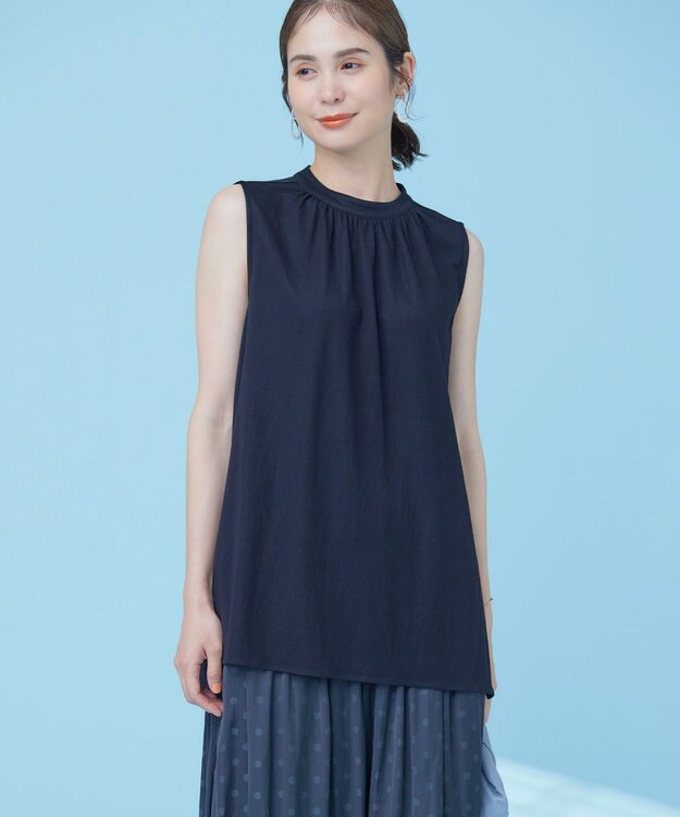 組曲 【速乾】ドライタッチ スリーブレス トップス ブラック系