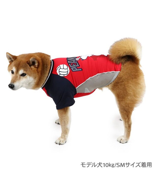 PET PARADISE スヌーピー バレーボール Tシャツ 接触冷感《レッド》 中型犬 大型犬 レッド