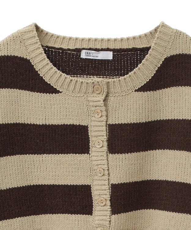 CRAFT STANDARD BOUTIQUE ヘンリーネックモールニットプルオーバー Khaki