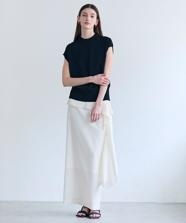BEIGE， NADIA / シアーコンビ ストレッチニット Black