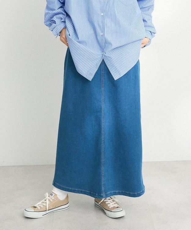 CRAFT STANDARD BOUTIQUE 裏起毛デニムＡラインスカート Blue