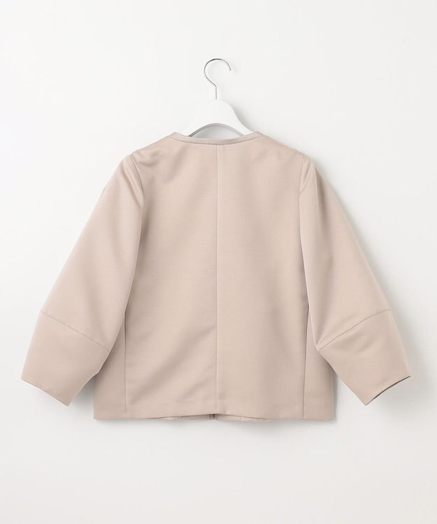 自由区 【ご好評につき追加生産・洗える】グログランノーカラー ジャケット ベージュ系