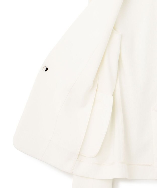 23区 【セットアップ対応/防シワ性/洗える】アイアスマットストレッチ ノーカラー ジャケット ホワイト系