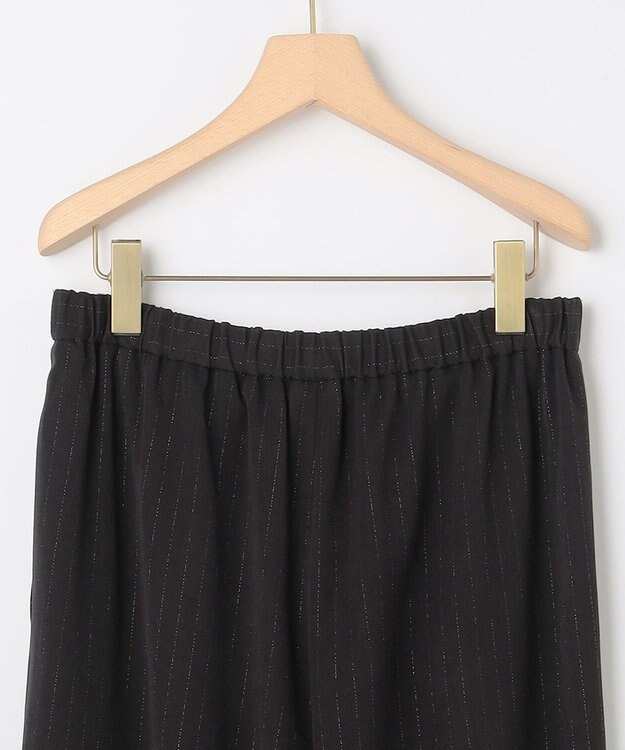 組曲 L 【加藤ローサさん着用】ラメストライプ ワイドパンツ ブラック系1