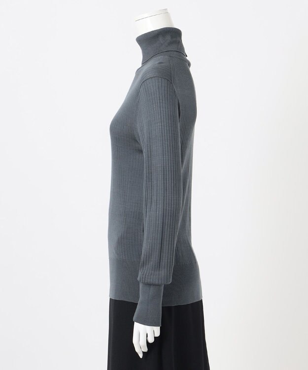 23区 S 【エステータ】シルクリブ タートルニット スレートグレー系