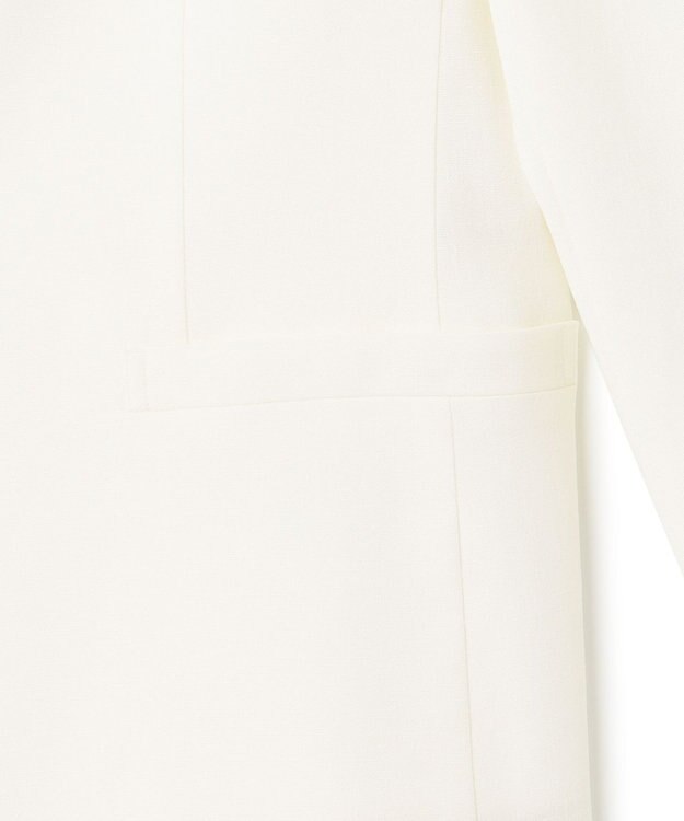 23区 【セットアップ対応/防シワ性/洗える】アイアスマットストレッチ ノーカラー ジャケット ホワイト系